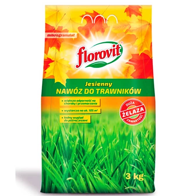 Флоровит осенние удобрение для газонов гранулированное, 3кг